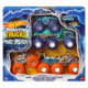 Hot Wheels Monster Trucks Multipack de Camión y Plataforma, Mega-Wrex y Tiger Shark