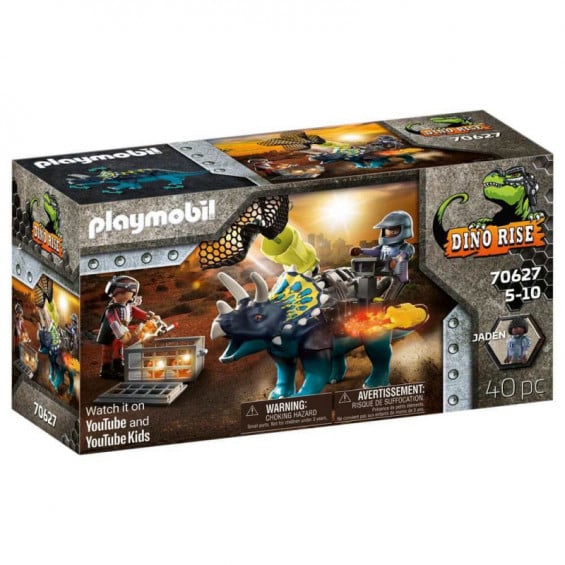 PLAYMOBIL Dino Rise Triceratops: Disturbios por las Piedras Legendarias - 70627