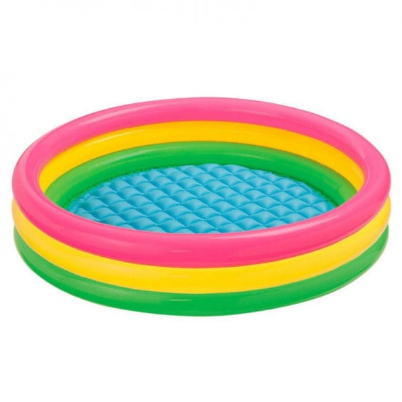 INTEX Piscina Hinchable 3 Aros con Suelo Acolchado 147 x 33 cm