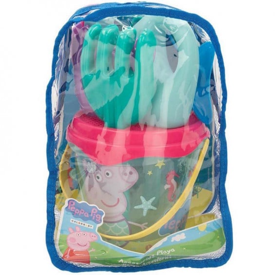 Peppa Pig Mochila con Cubo de Playa y Accesorios