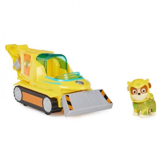 Paw Patrol Aqua Pups Figura Rubble con Coche Transformable Tiburón Martillo