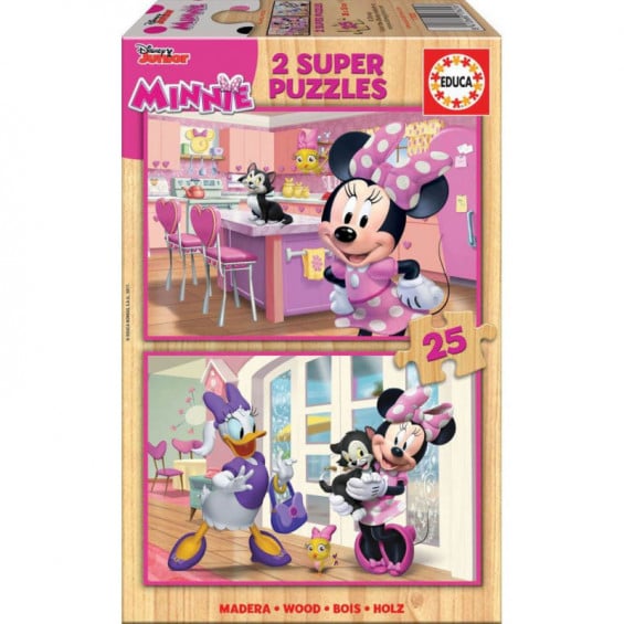 Puzzle Madera 2 x 25 Piezas Minnie Happy Helpers