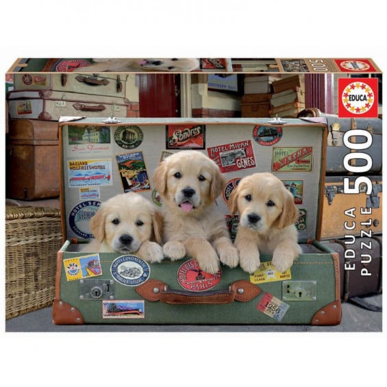 Puzzle Cachorros en el Equipaje  500 Piezas