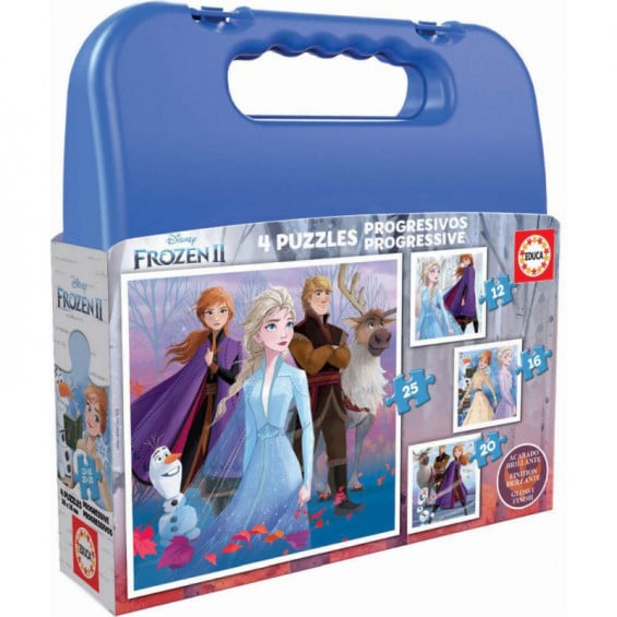 Puzzle Progresivo 12-16-20-25 Piezas Maleta Frozen 2