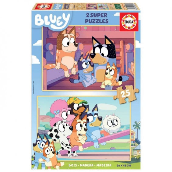 Puzzle Madera 2 x 25 Piezas Bluey