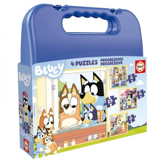 Puzzle Progresivo 12-16-20-25 Piezas Maleta Bluey