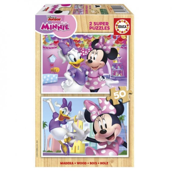 Educa Puzzle Madera 2 x 50 Piezas Minnie