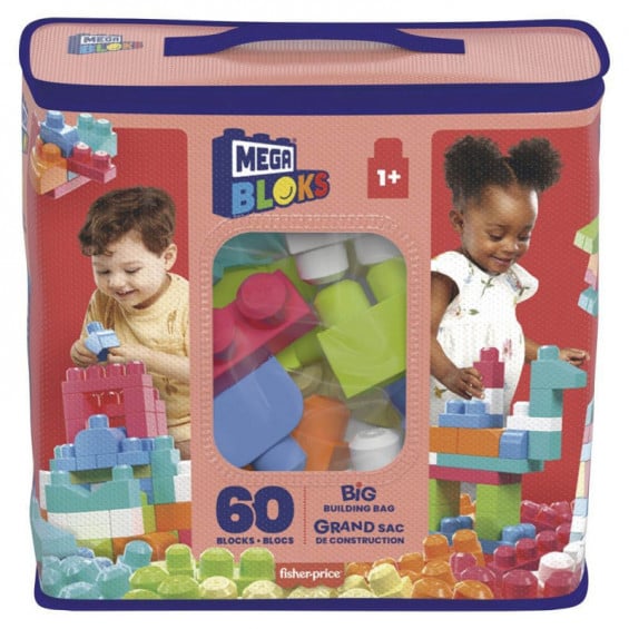 Mega Bloks Bolsa de Construcción 60 Piezas Bolsa Rosa