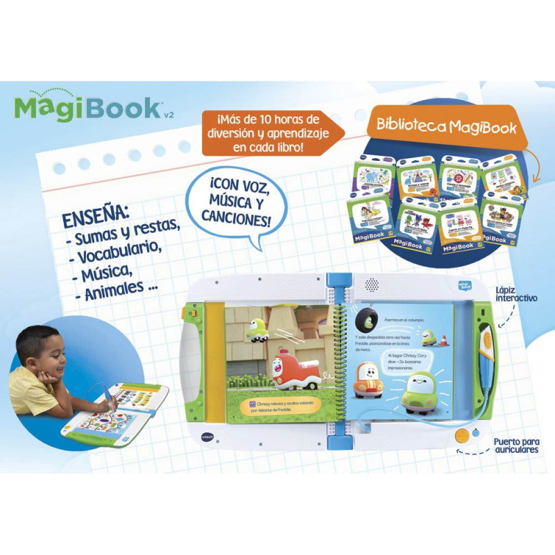 VTech MagiBook - Sistema De Aprendizaje Interactivo Para Niños, Con Lápiz óptico Y Libro Demostrativo | Enseña Vocabulario, Mates, Ciencias (Color Verde