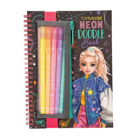 TOPModel Neon Doodle Book Cuaderno para Colorear con Rotuladores de Gel