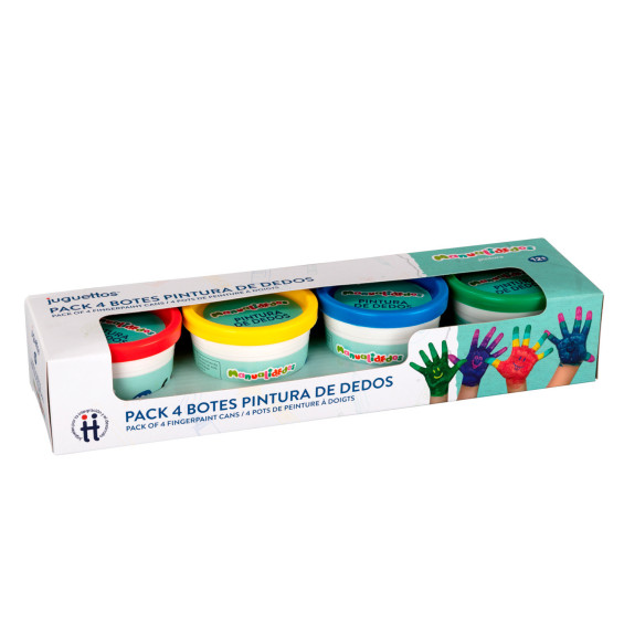 Manualidedos Pack 4 Botes Pintura de Dedos