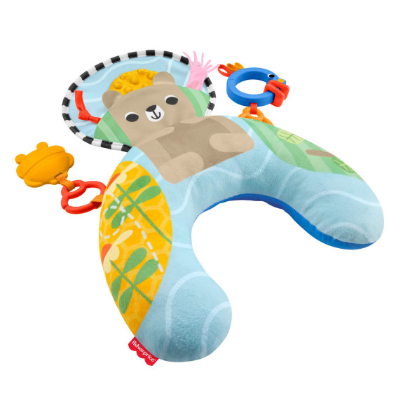 Fisher-Price Cojín para Jugar Bocabajo Aventuras Sensoriales con Mordedor y Sonajero