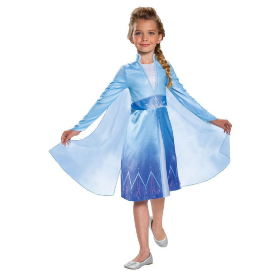 Disfraz Infantil Disney Frozen Elsa de Viaje Clásico Talla S 5-6 Años