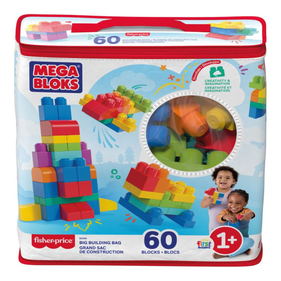 Mega Bloks Bolsa de Construcción 60 Piezas Bolsa Azul