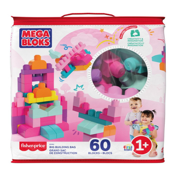 Mega Bloks Bolsa de Construcción 60 Piezas Bolsa Rosa