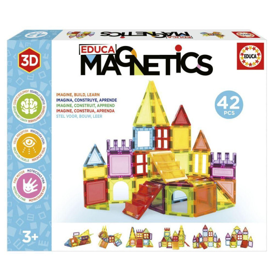 Educa Magnetics Juego Educativo de Construcción 3D 42 Piezas
