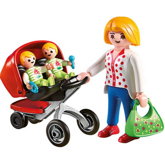 PLAYMOBIL City Life Mamá con Carrito de Gemelos - 5573