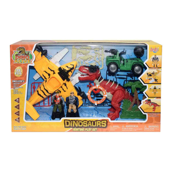 Set de Dinosaurio con Avión y Jeep
