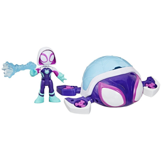 Spidey and His Amazing Friends Water Webs Set Vehículo y Figura Tortuga Fantasma