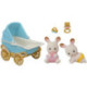 Sylvanian Families Set Cochecito Gemelar Cabe y Breeze Chocolate