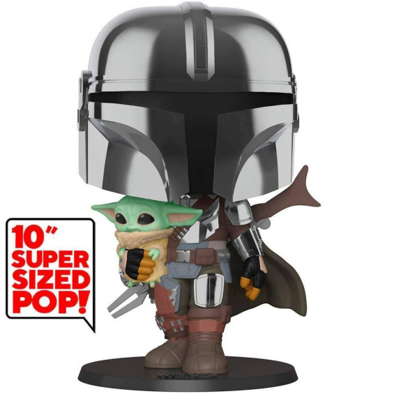 Funko Pop! Star Wars Figura de Vinilo The Mandalorian con The Child 25 cm