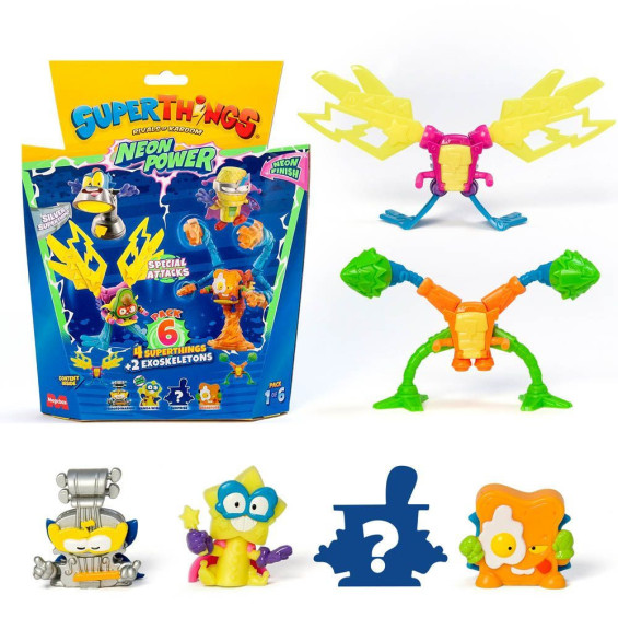 Superthings Neon Power Pack 6 Figuras Varios Modelos