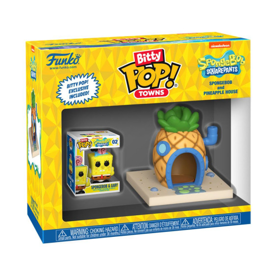 Funko Bitty Pop! Towns Bob Esponja Figura de Vinilo Bob Esponja y Casa Piña