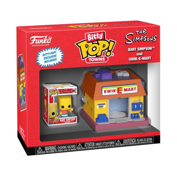 Funko Pop! Bitty Town The Simpsons Figura de Vinilo Bart Simpson y Kwik-e-Mart