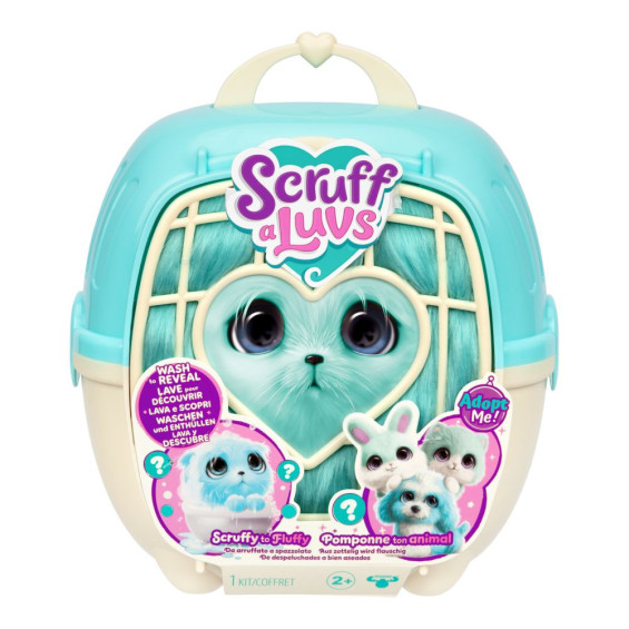 ScruffaLuvs Azul Peluche con Transportín y Accesorios Varios Modelos