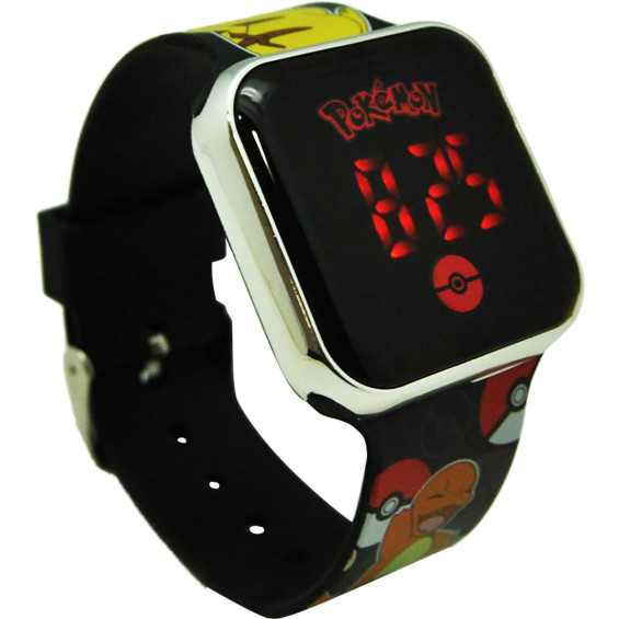 Pokémon Reloj Digital Led Negro Charmander