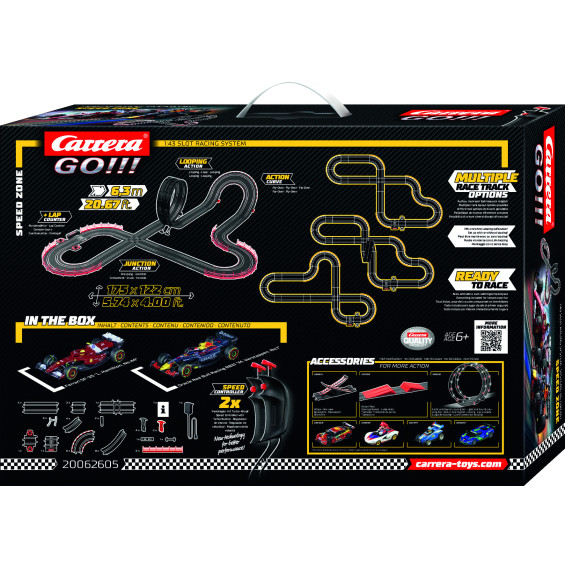 Carrera GO!!! Speed Zone Circuito con Coches de Ferrari y Red Bull