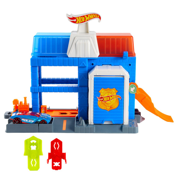 Hot Wheels City Conjunto de Juego Torre Comisaría de Policía con Coche de Policía Metálico