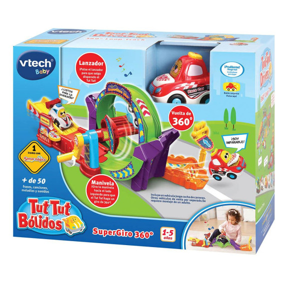 VTech Baby Tut Tut Bólidos Supergiro 360º con Jorge Coche de Carreras