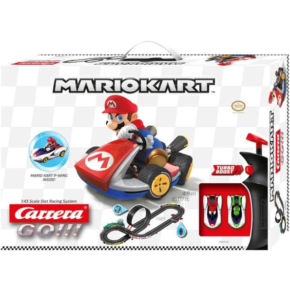 Carrera Go!!! Nintendo Mario Kart P-Wing Circuito y Coches de Mario y Yoshi