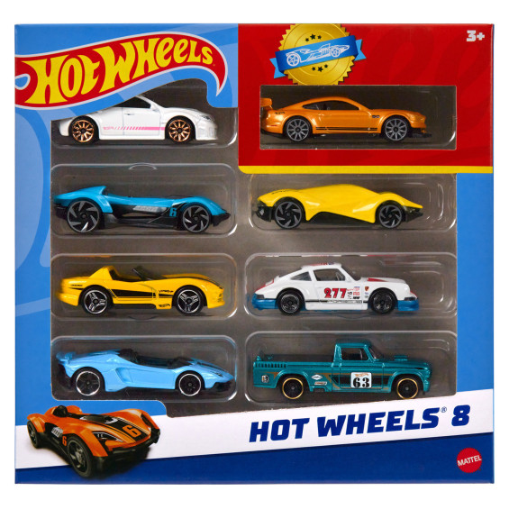Hot Wheels Conjunto de 8 Coches y Camiones de Juguete Básicos a Escala 1:64 Varios Modelos