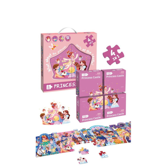 Puzzle Progresivo 73 Piezas Princesas 4 en 1