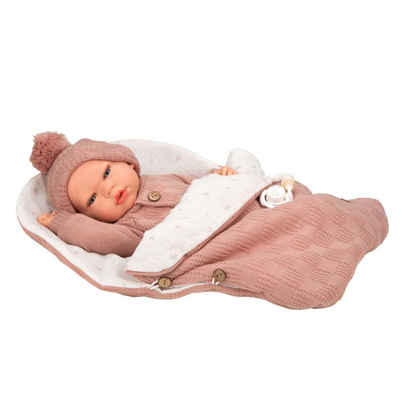 Mueñcas Arias Reborn Elba Rosa con Saco de Dormir 40 cm