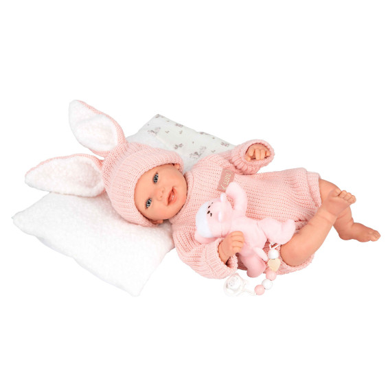 Mueñcas Arias Reborn Lucía con Cojín y Peluche 45 cm