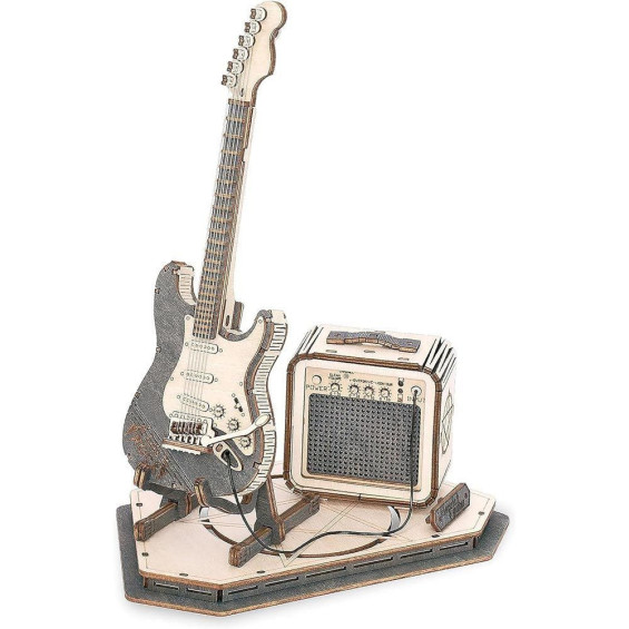 Robotime Guitarra Eléctrica con Amplificador Maqueta de Madera