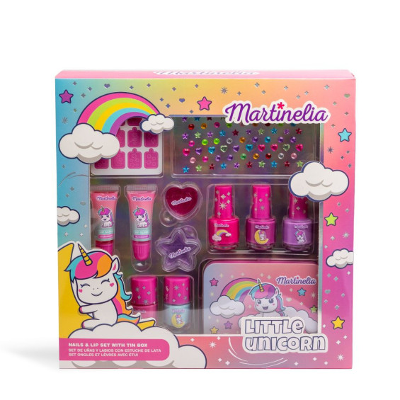 Martinelia Little Unicorn Set de Uñas y Labios con Estuche de Lata