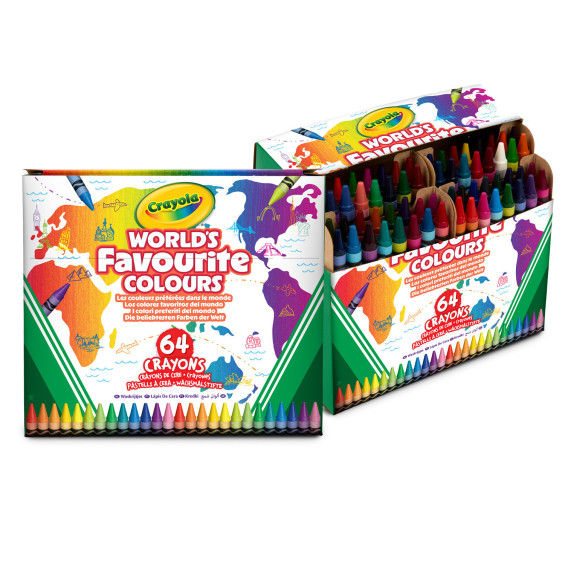 Crayola los Colores Favoritos del Mundo 64 Ceras de Colores