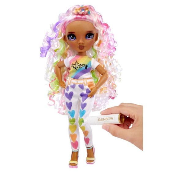 MGA Rainbow High Color & Create Muñeca Ojos Morados