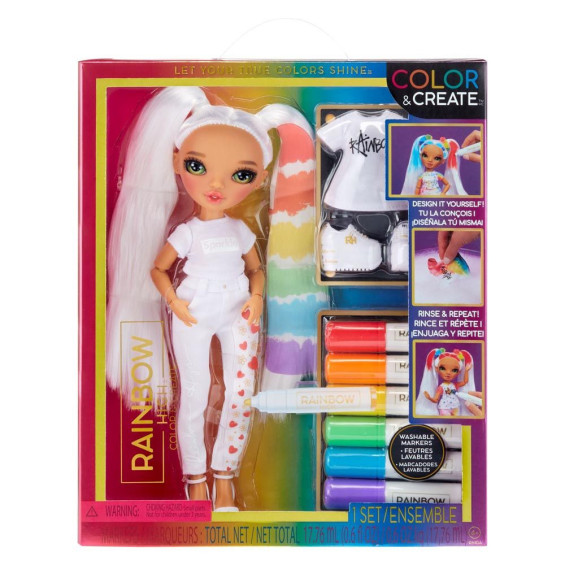 MGA Rainbow High Color & Create Muñeca Ojos Verdes