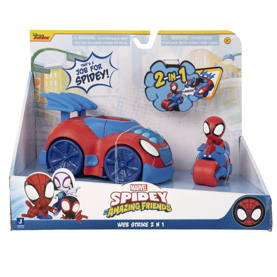 Spidey And His Amazing Friends Vehículo Web Strike 2 en 1