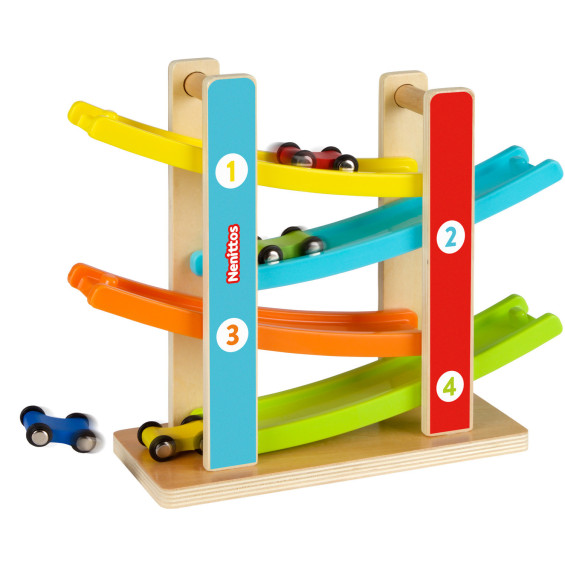 Nenittos Mi Circuito Rampas con 4 Coches de Madera
