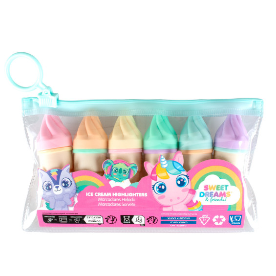 Sweet Dreams and Friends Set 6 Marcadores con Forma de Helado