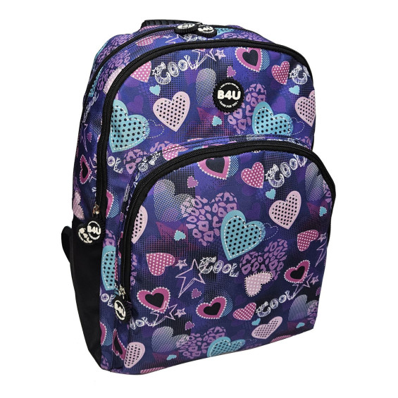 Mochila Grande con Cantoneras de Goma B4U Hearts