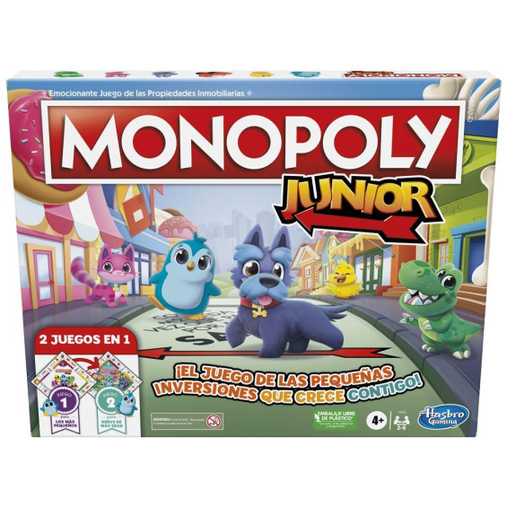 Hasbro Gaming Monopoly Junior 2 Juegos en 1 Juego de Mesa