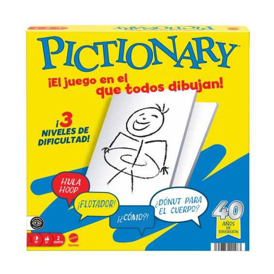 Mattel Games Pictionary Original en Castellano Juego de Mesa Familiar
