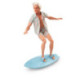 Barbie The Movie Muñeco Ken con Conjunto de Playa a Rayas Rosa y Verde Pastel, Tabla de Surf y Zapatillas